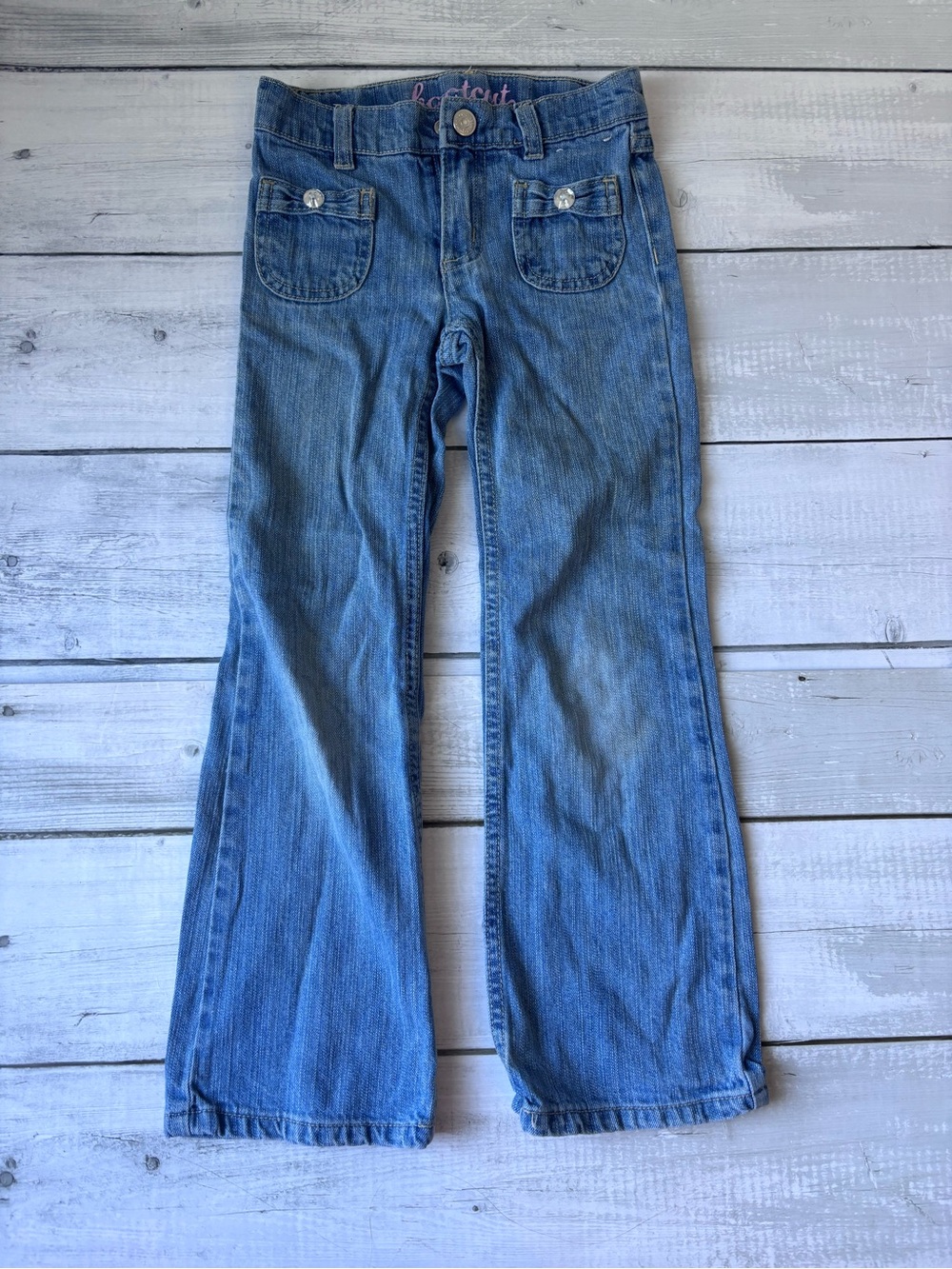 Gymboree Light Blue Flared Girls Slim Jeans with Jewel Detail